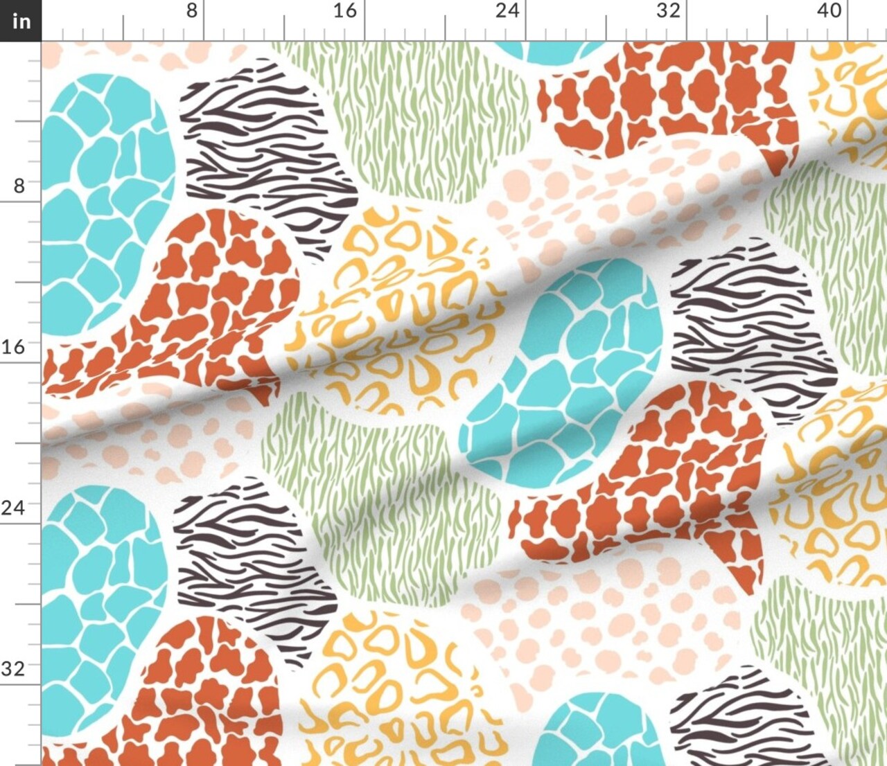 Abstract Jungle Animal Nature Zebra Leopard Cow Custom Printed Fabric by Spoonflower Various Fabrics by the Yard or Fat Quarter